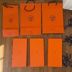 AUTHENTIC HERMES  - 3 BAGS, 3 BOXES, 3 RIBBONS